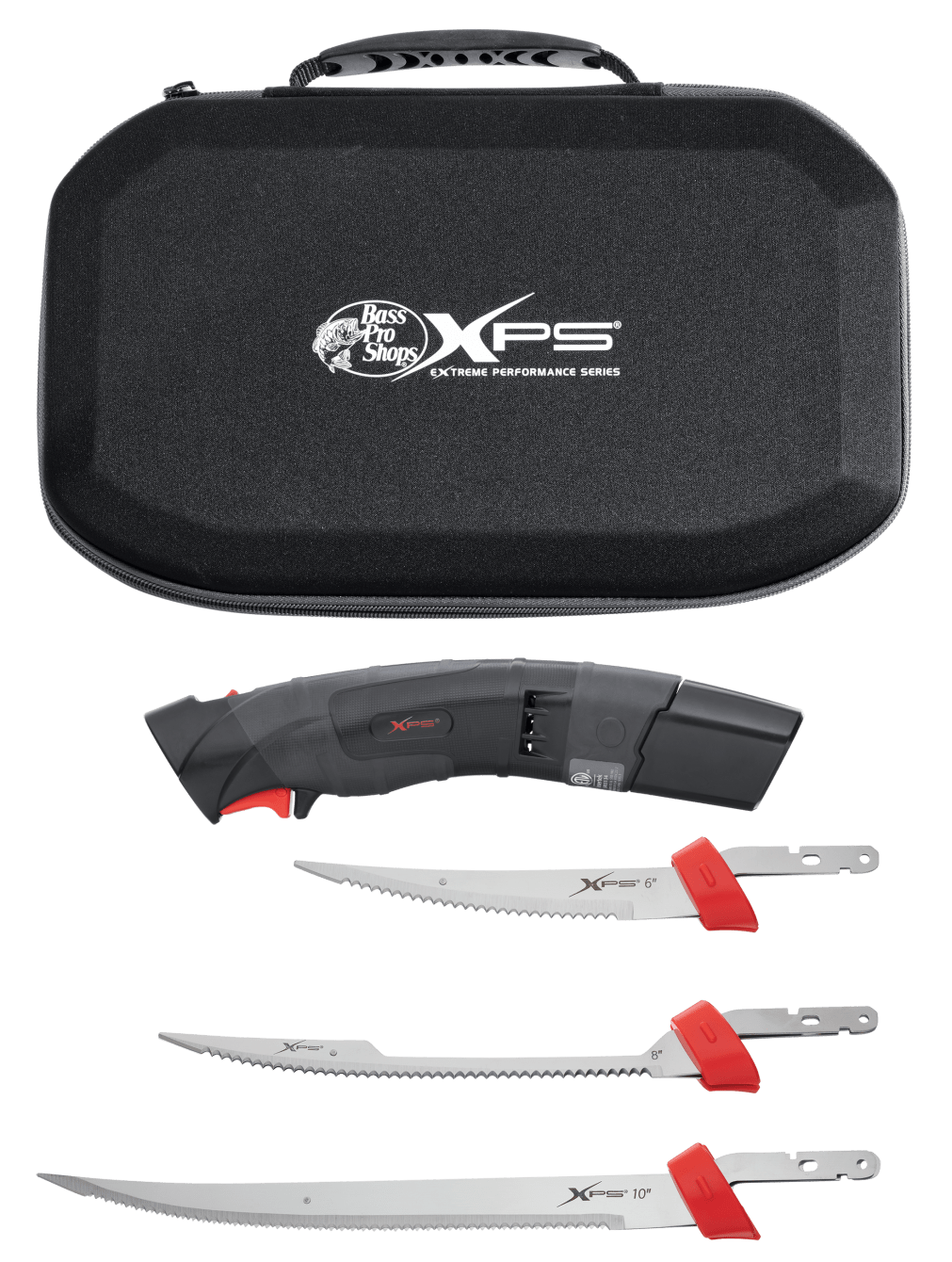 Bass Pro Shops XPS Lithium-Ion Battery-Powered Fillet Knife-Gray/Red