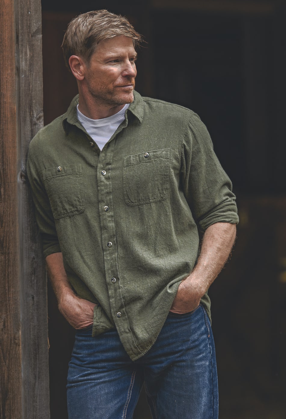 RedHead Ozark Mountain Long-Sleeve Solid Flannel Shirt for Men-Charcoal