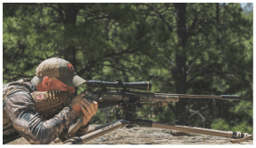 Man hunting with DeathGrip shooting tripod