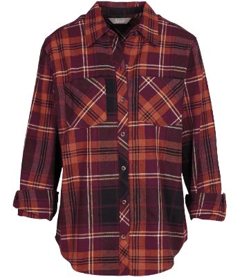 Natural Reflections Flannel Button-Down Long-Sleeve Shirt for Ladies