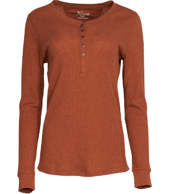 Natural Reflections Thermal Long-Sleeve Henley for Ladies