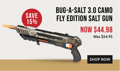 Bug-A-Salt 3.0 Camo
                        Fly Edition Salt Gun