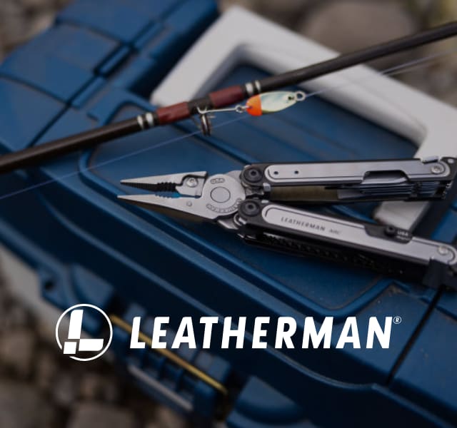 Leatherman multi tool on tackle box