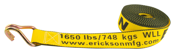 Erickson Winch Strap with Double J-Hook