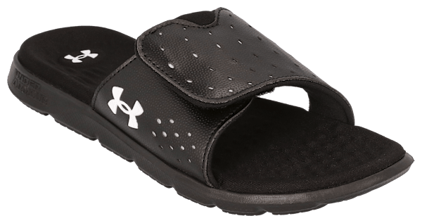 Under Armour Ignite 7 Slide Sandals for Women - Black/Black/White - 6M