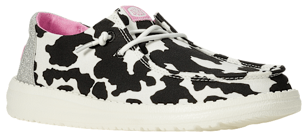 HEYDUDE Wendy Cowgirl Sparkle Casual Shoes for Ladies - Black/White - 8M