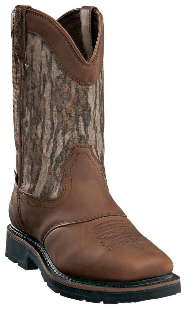 Cabela's Pinedale Camo Waterproof Square-Toe Western Work Boots for Men - Brown - 8.5M