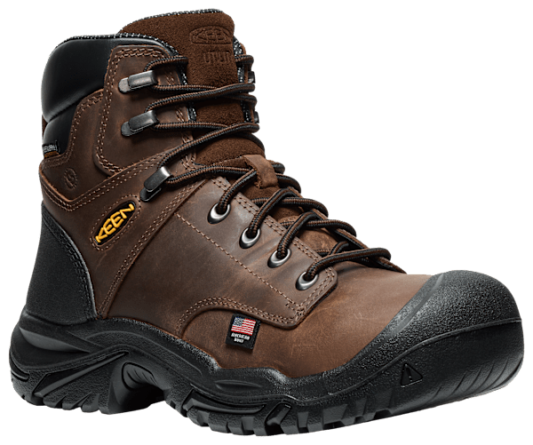 KEEN Utility Mt Vernon II Waterproof Steel-Toe Work Boots for Men - Dark Earth/Black - 9M
