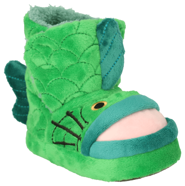 Outdoor Kids Bass Critter Booties for Babies - Green - 12-18 Months