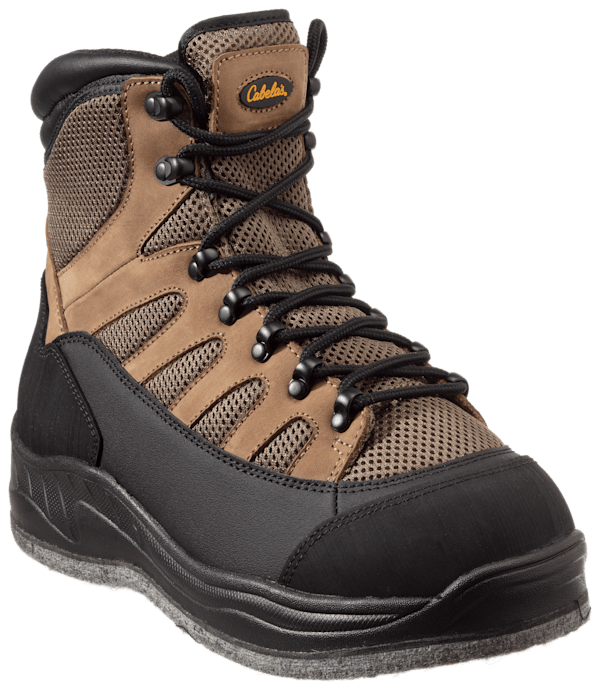Cabela's Felt Sole Wading Boots for Men - Khaki/Gray - 8M