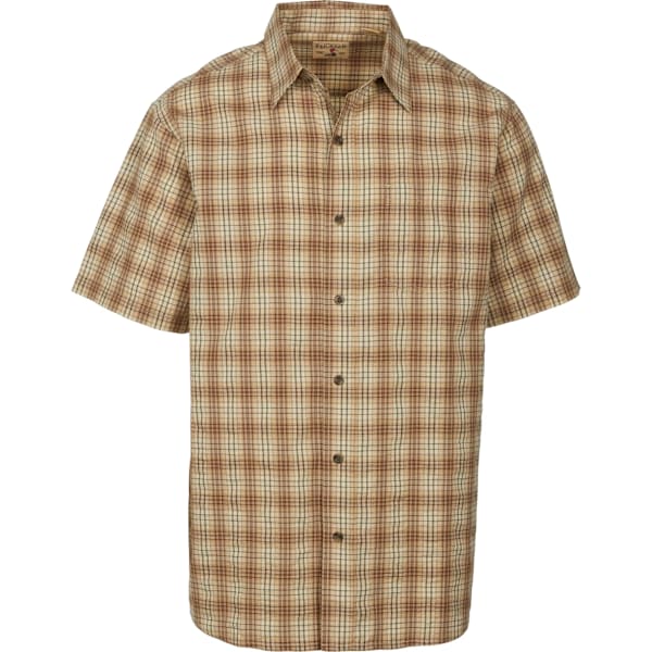 RedHead Seersucker Short-Sleeve Button-Up Shirt for Men - Khaki Plaid - 2XL