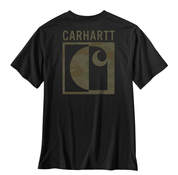 Carhartt Irvine Relaxed Block Camo Pocket Short-Sleeve T-Shirt - Black - S