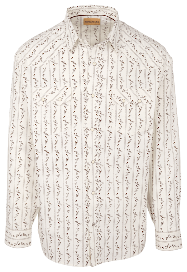 RedHead Ranch Cantle Snap-Front Long-Sleeve Shirt - Chicory Stripe - S