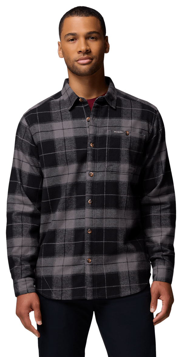 Columbia Pitchstone II Heavyweight Flannel Long-Sleeve Shirt - City Grey Macro Buffalo Tartan - L