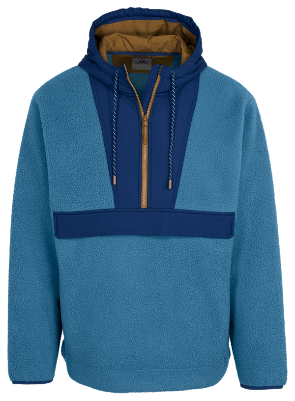 Ascend Orizaba Berber Half-Zip Hooded Pullover - Copen Blue - M
