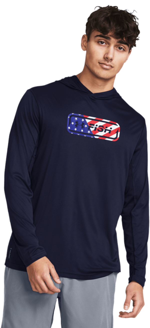 Under Armour Iso-Chill Freedom Hook Hoodie for Men - Midnight Navy/Royal - 2XL