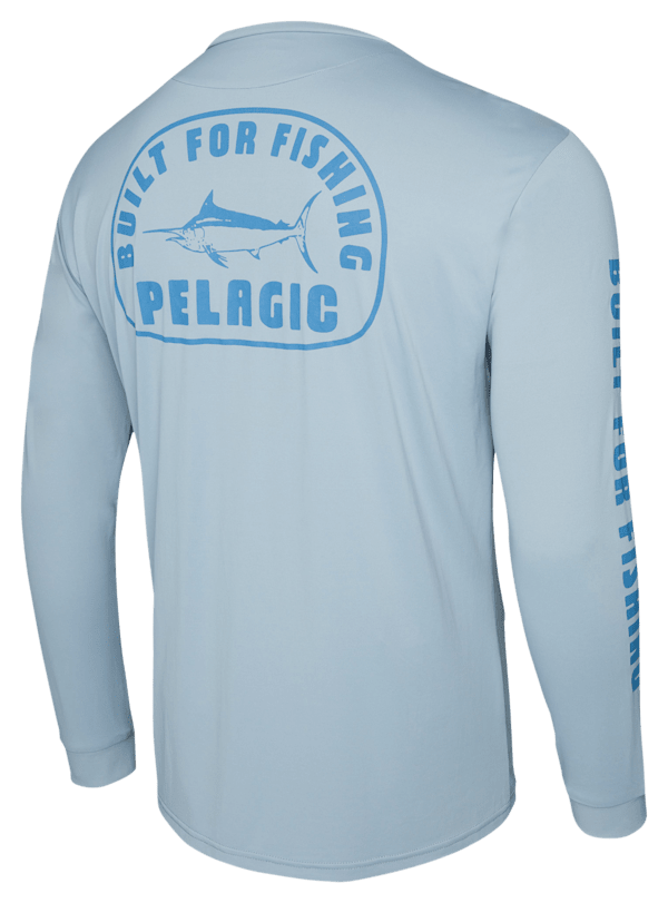 Pelagic Aquatek Marlin Stamp Long-Sleeve Shirt for Men - Slate/Marlin Stamp - 2XL
