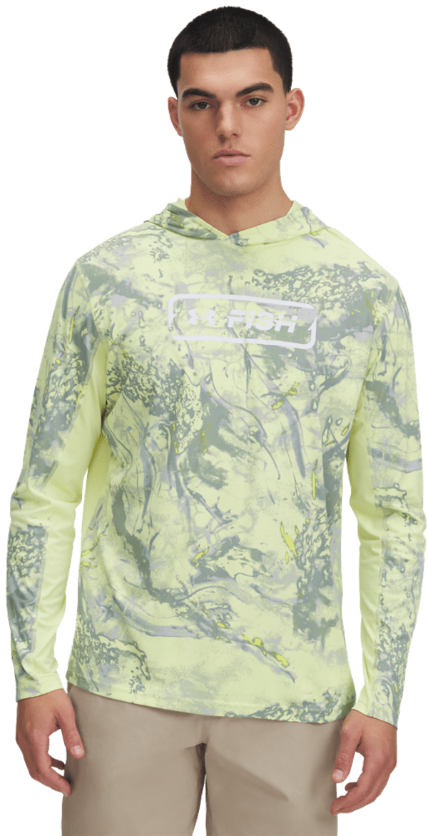 Under Armour Fish Pro Camo Hoodie - Sonic Yellow/Mod Gray - S