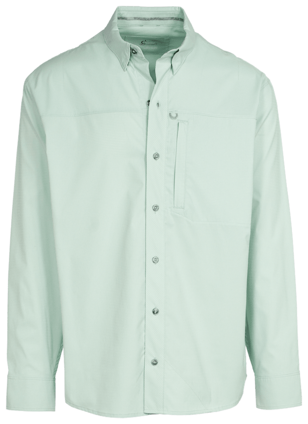 World Wide Sportsman 3D Cool Seacrest Long-Sleeve Button-Down Shirt - Surf Spray - XL