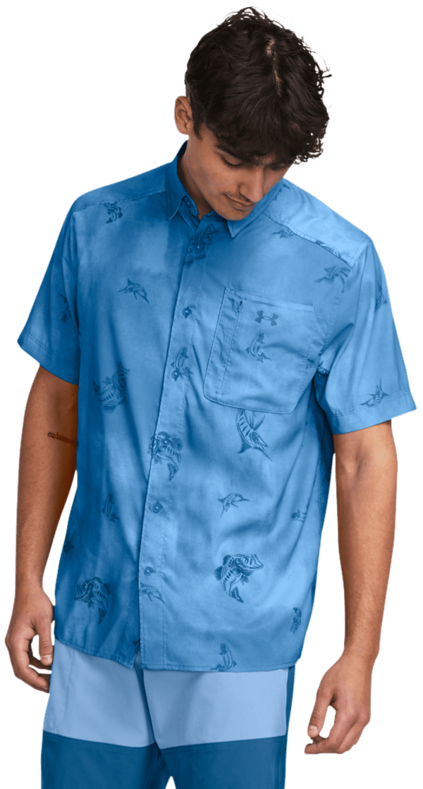 Under Armour UA Dockside Short-Sleeve Shirt for Men - Viral Blue/Photon Blue - S
