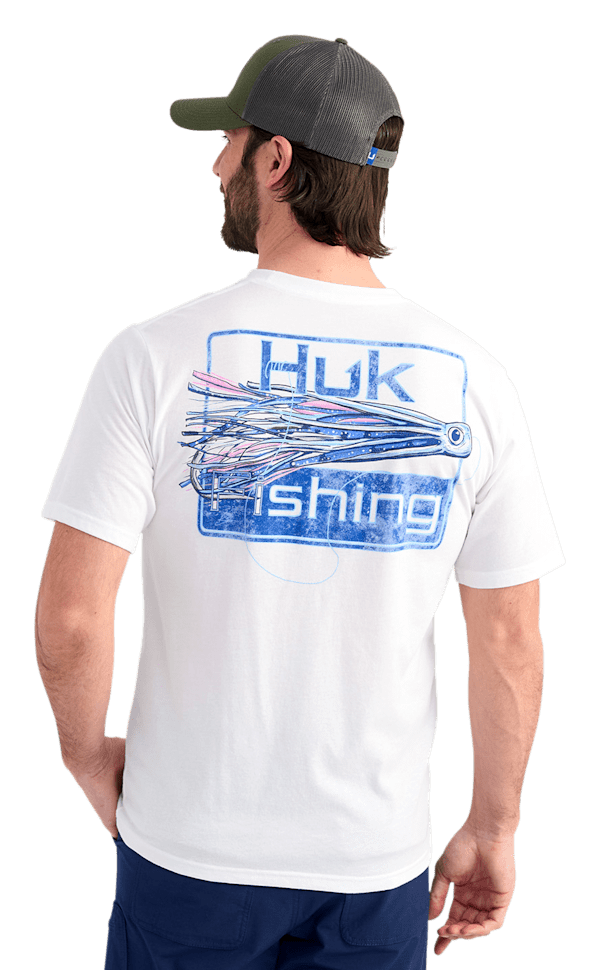 Huk KC Lures Streamer Short-Sleeve Pocket T-Shirt - White - S