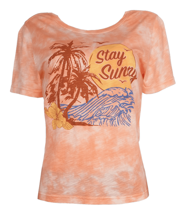 Natural Reflections Stay Sunny Tie Dye Short-Sleeve T-Shirt - Desert Flower - XL