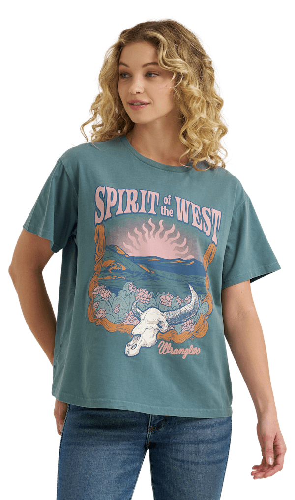 Wrangler Retro Spirit of the West Short-Sleeve T-Shirt for Ladies - Goblin Blue - XXL