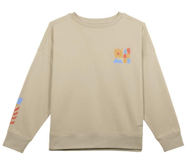 Ascend To and Fro Summer Peaks Graphic Crew-Neck Sweater - Pelican Summer Peaks - XS