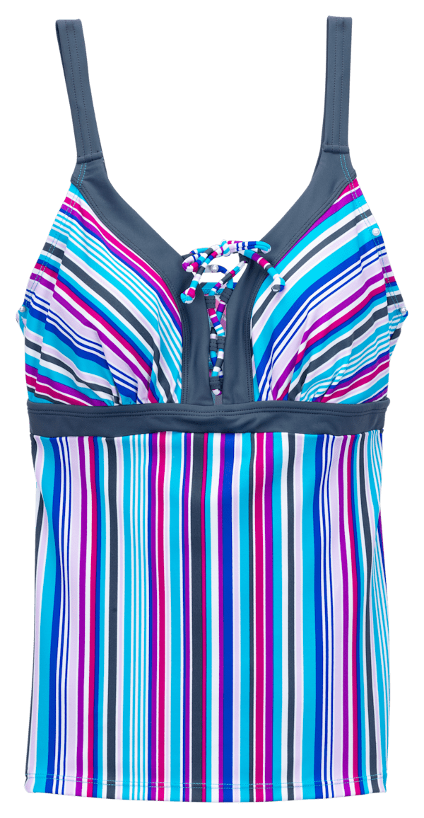Free Country Lace-Up Tankini for Ladies - Slate/Multi - S
