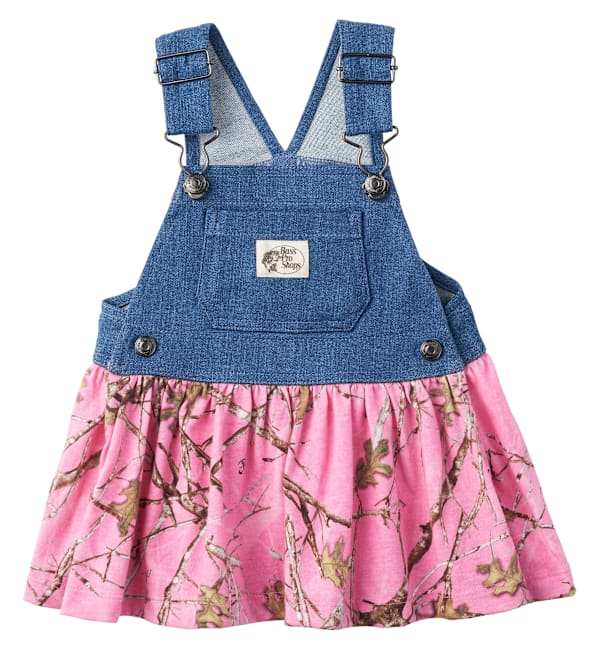 Bass Pro Shops Overall Dress for Babies - TrueTimber Conceal Pink - 6 Months