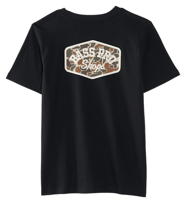 Bass Pro Shops Retro Camo Graphic Short-Sleeve T-Shirt for Kids - Black - XS