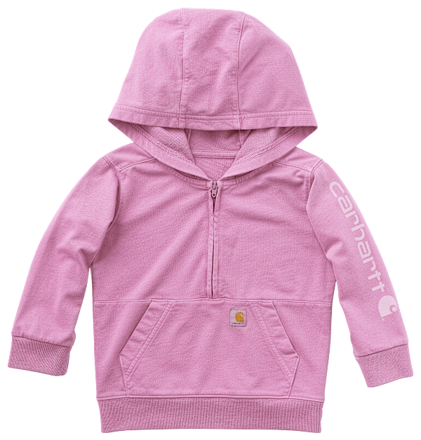 Carhartt French Terry Garment-Dye Half-Zip Hooded Sweatshirt for Toddlers - Bodacious Wash - 2T