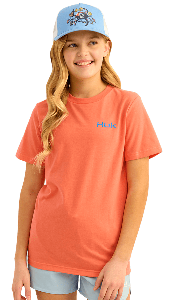 Huk KC Fill Short-Sleeve T-Shirt for Kids - Fresh Salmon - M