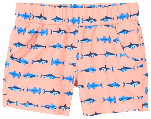 World Wide Sportsman Charter Shorts for Toddlers - Peach Fish Friends - 4T