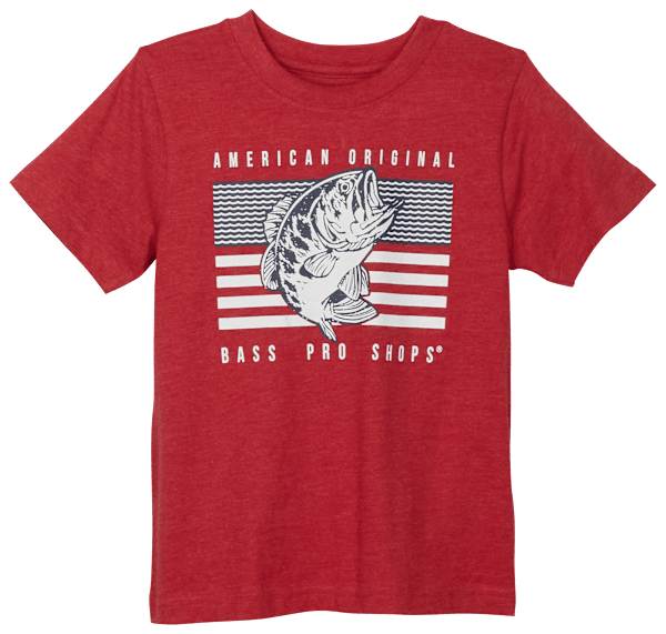 Bass Pro Shops Flag T-Shirt for Babies - Red Heather - 18 Months