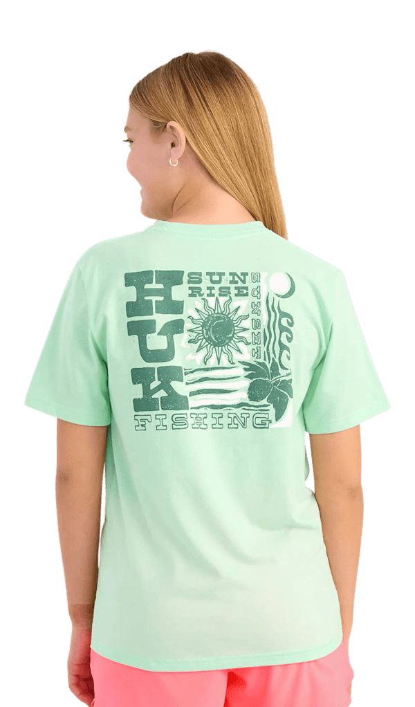 Huk Sunset Sunrise Short-Sleeve T-Shirt for Kids - Seafoam Mist - S