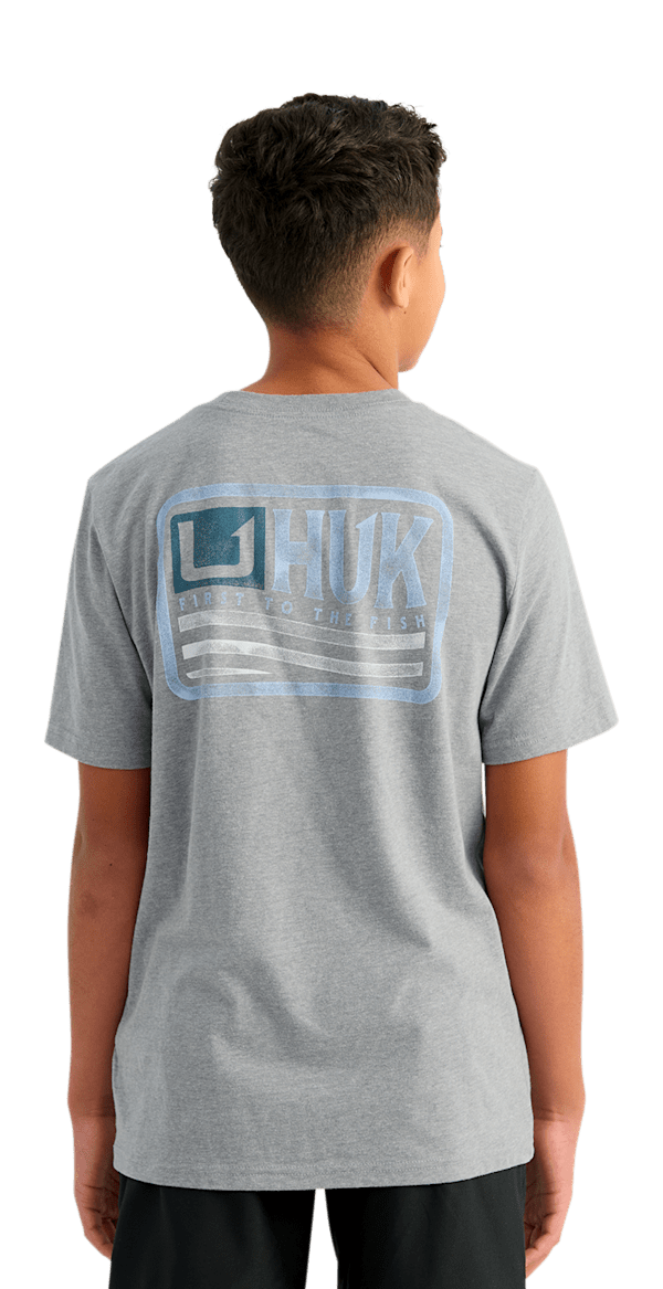 Huk Born Wave Short-Sleeve T-Shirt for Kids - Sharkskin Heather - S