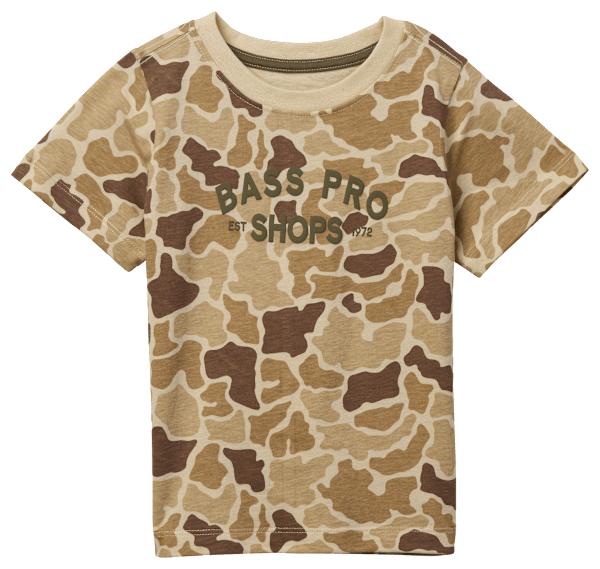 Bass Pro Shops Short-Sleeve T-Shirt for Toddlers - Tan Duck Camo - 2T