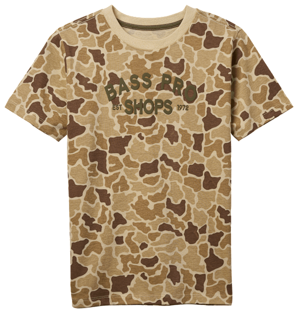 Bass Pro Shops Short-Sleeve T-Shirt for Kids - Tan Duck Camo - M