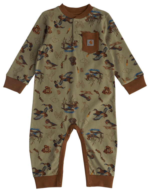 Carhartt Duck Print Long-Sleeve Bodysuit for Babies - Tea - 12 Months