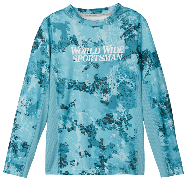 World Wide Sportsman Sublimated Casting Long-Sleeve Shirt for Kids - Teal - S