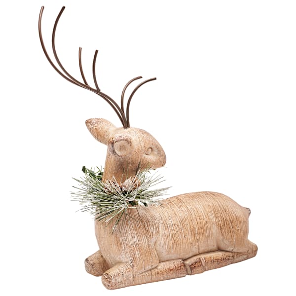 Bass Pro Shops Sitting Deer with Metal Antlers Holiday Decor