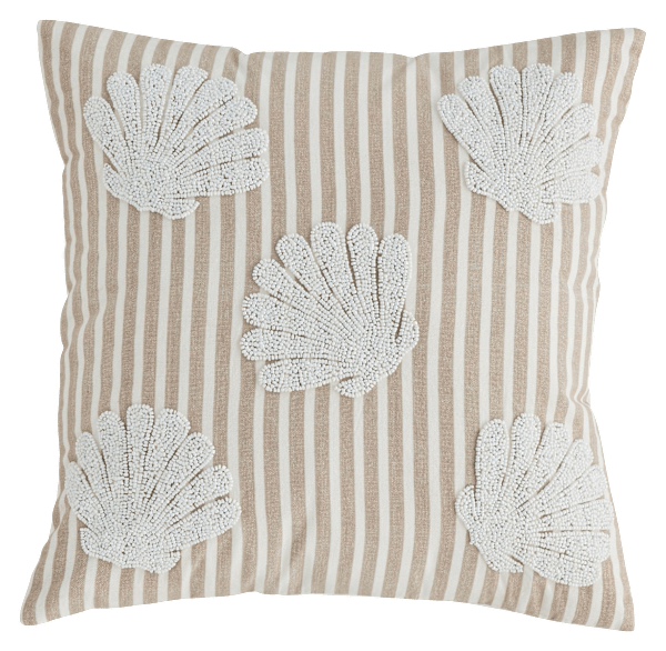 Mud Pie Shell Beaded Pillow
