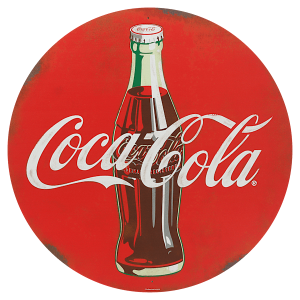 Open Road Brands Coca-Cola Classic Logo Round Metal Sign