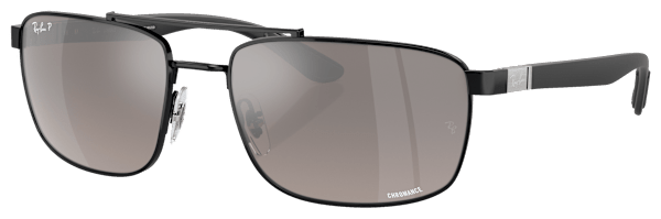 Ray-Ban RB3737CH Chromance Mirror Polarized Sunglasses - Polished Black/Gray Chromance Mirror - XX-Large