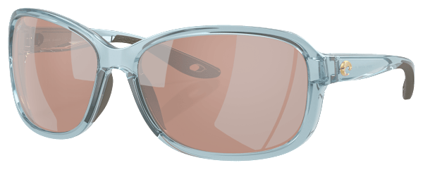 Costa Del Mar Seadrift 580P Polarized Sunglasses for Ladies - Translucent Silt Blue/Copper/Silver Mirror - Small