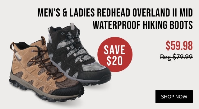RedHead Overland II Mid Waterproof Hiking Boots for Men or Ladies'