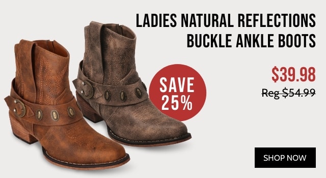 Natural Reflections Buckle Ankle Boots for Ladies