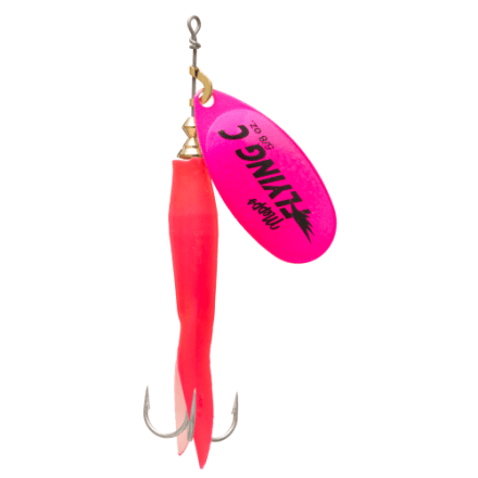 Leurre Mepps Flying C Spinnerbait Pour Saumon - 7/8 Oz, Rouge Argenté, Neuf