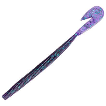 blue worm with yellow tail zoom fishing lure Curly Worms (4